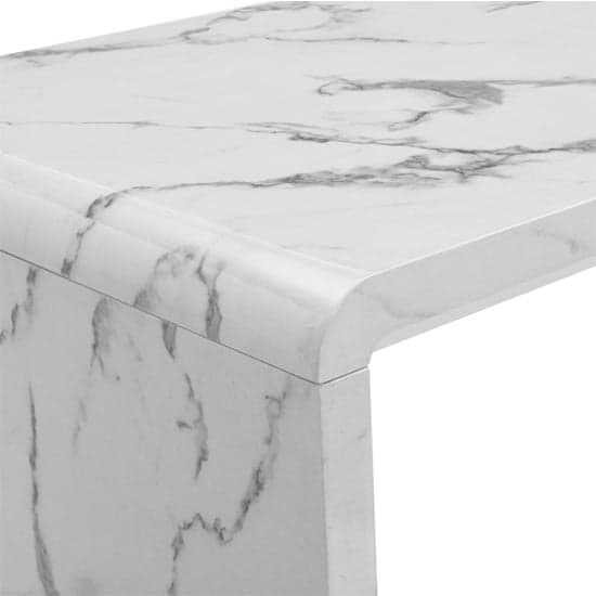 Glacier High Gloss Bar Table Rectangular In Diva Marble Effect_8