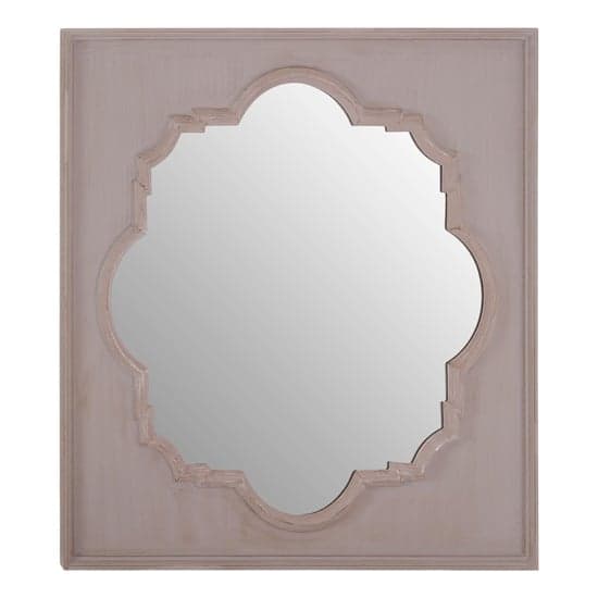 Gladiyas Quatrefoil Design Wall Mirror In Grey Wooden Frame_1