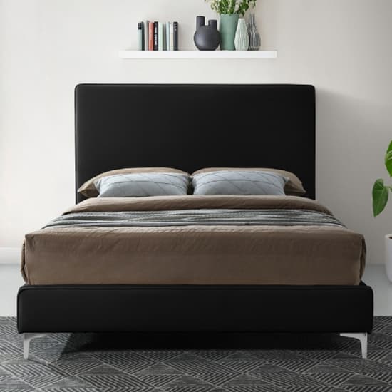 Glenmoore Plush Velvet Upholstered King Size Bed In Black_2