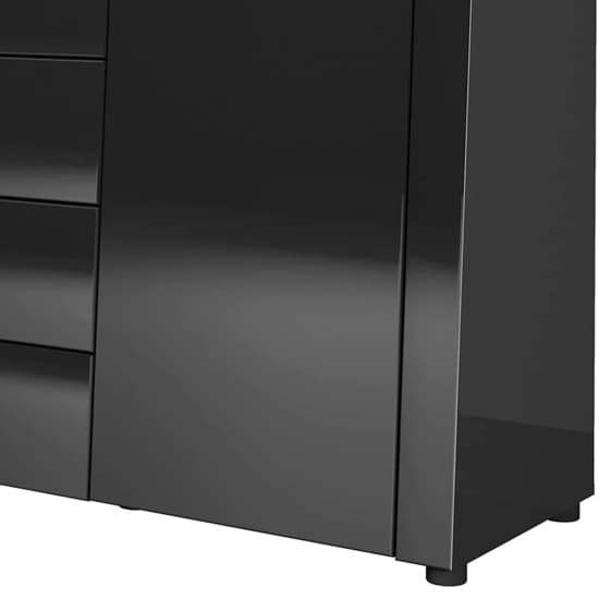 Glens High Gloss Sideboard With 2 Doors In Black And LED_4
