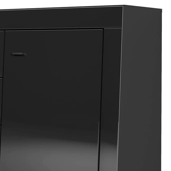 Glens High Gloss Sideboard With 2 Doors In Black And LED_5