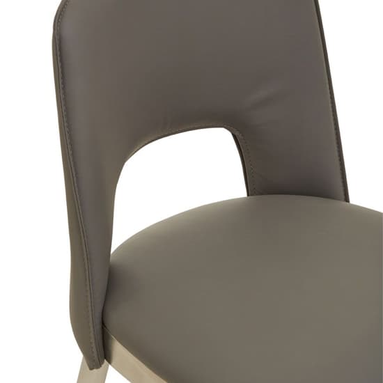Glidden Grey Leather Bar Chair With Brass Legs In Pair_6