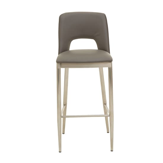 Glidden Leather Bar Chair With Silver Legs In Grey_3