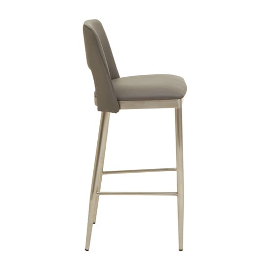 Glidden Leather Bar Chair With Silver Legs In Grey_4