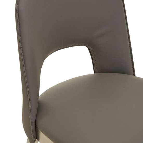 Glidden Leather Bar Chair With Silver Legs In Grey Furniture in Fashion