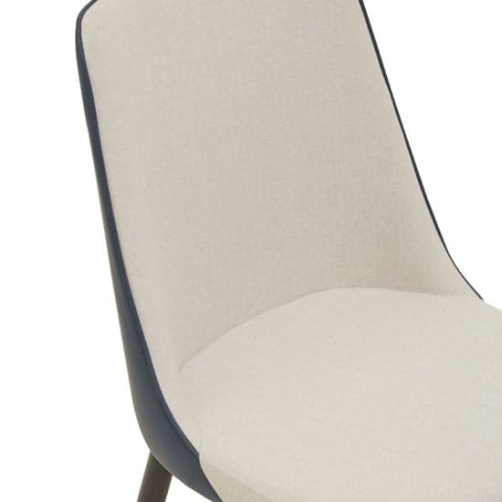 Glidden White And Blue Leather Dining Chairs In Pair_4