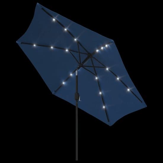Gloria Parasol With LED Lights And Steel Pole In Azure_5
