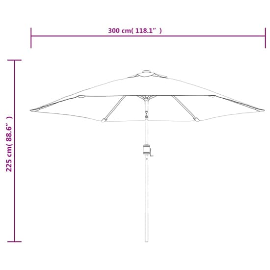 Gloria Parasol With LED Lights And Steel Pole In Azure_9