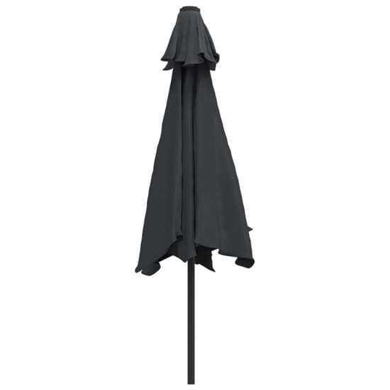Gloria Parasol With LED Lights And Steel Pole In Black_6