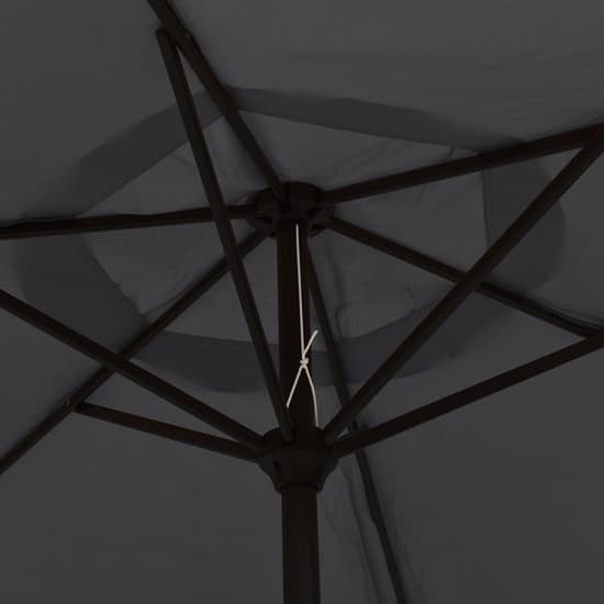 Gloria Parasol With LED Lights And Steel Pole In Black_7