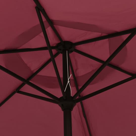 Gloria Parasol With LED Lights And Steel Pole In Bordeaux Red_7