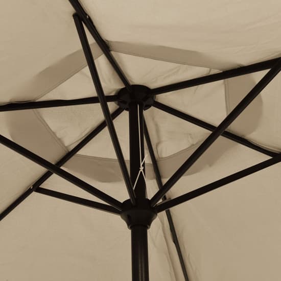 Gloria Parasol With LED Lights And Steel Pole In Taupe_6