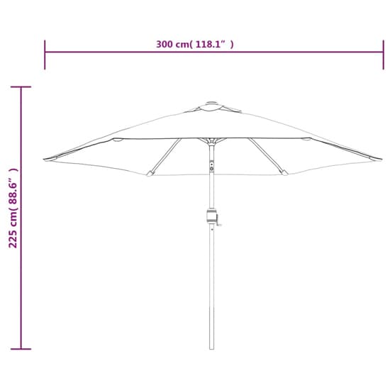 Gloria Parasol With LED Lights And Steel Pole In Taupe_8