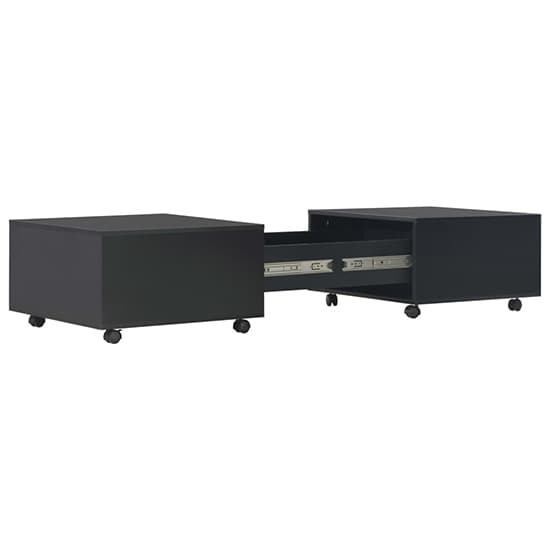 Glyn 120cm High Gloss Storage Coffee Table And Castors In Black