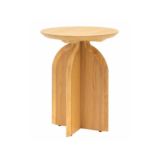 Goleta Wooden Side Table Round In Matt Natural_5