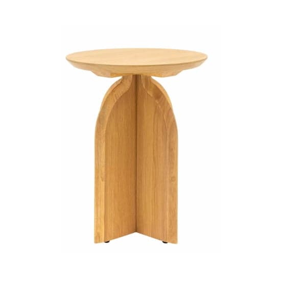 Goleta Wooden Side Table Round In Matt Natural_6