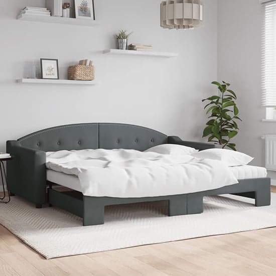 Gorizia Fabric Daybed With Guest Bed In Dark Grey_1