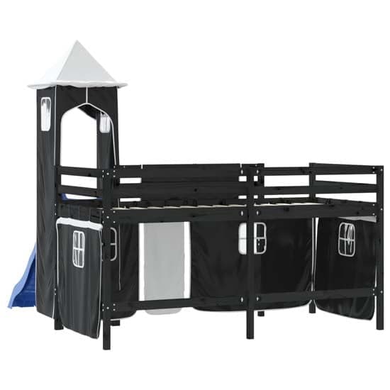 Gorizia Pinewood Kids Loft Bed In Black With White Black Tower_7