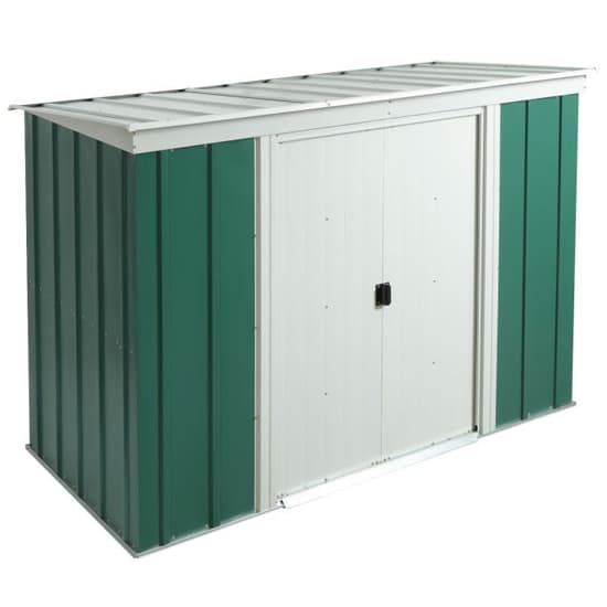 Gowerton Metal 10x8 Apex Shed With Floor In Green White_3