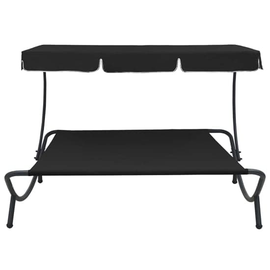 Grace Outdoor Lounge Bed With Canopy In Black_2