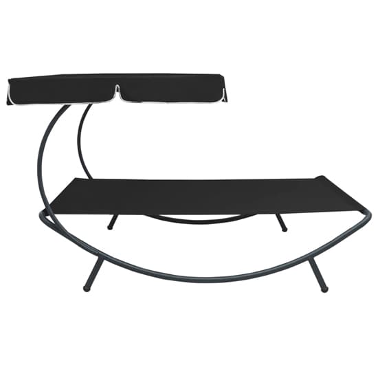 Grace Outdoor Lounge Bed With Canopy In Black_3