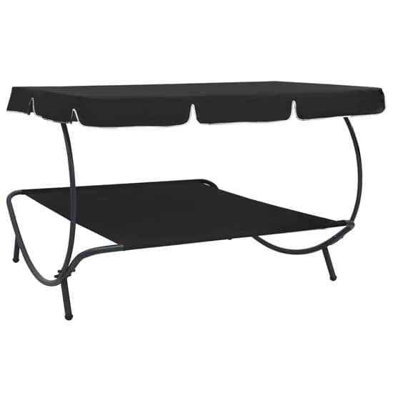 Grace Outdoor Lounge Bed With Canopy In Black_4