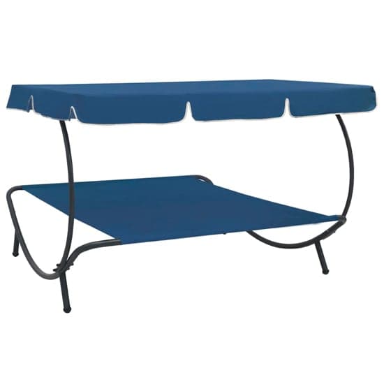 Grace Outdoor Lounge Bed With Canopy In Blue_3