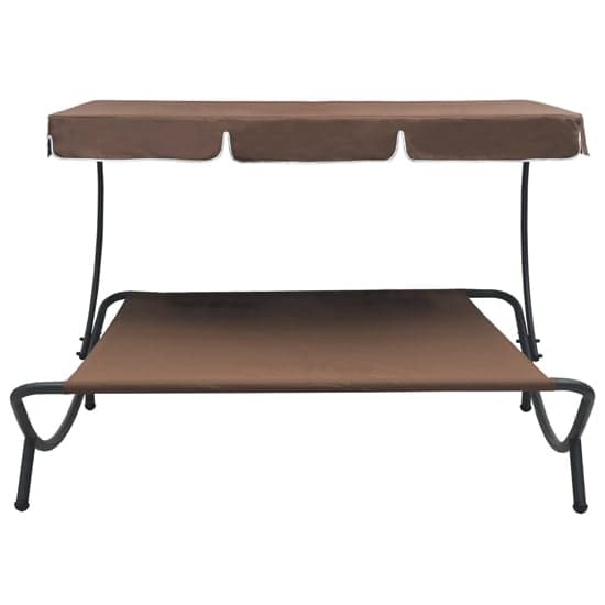Grace Outdoor Lounge Bed With Canopy In Brown_2