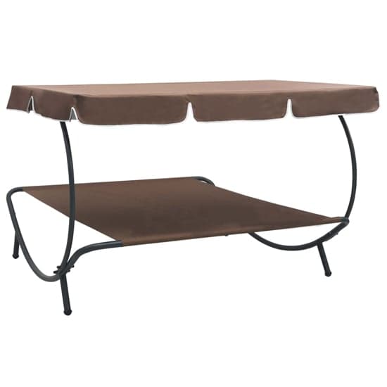 Grace Outdoor Lounge Bed With Canopy In Brown_4