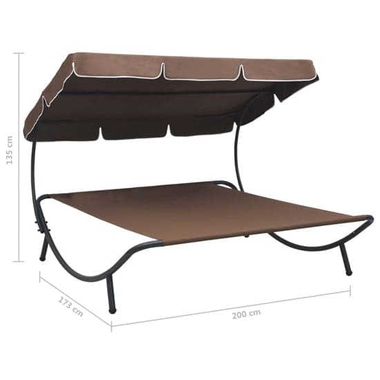 Grace Outdoor Lounge Bed With Canopy In Brown_5