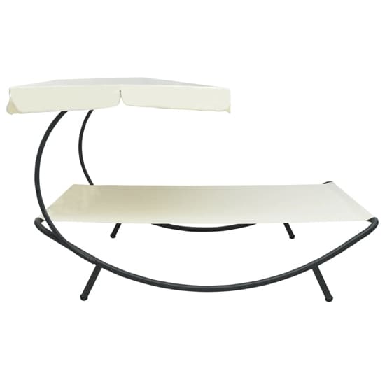 Grace Outdoor Lounge Bed With Canopy In Cream White_3