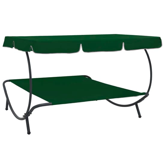 Grace Outdoor Lounge Bed With Canopy In Green_4