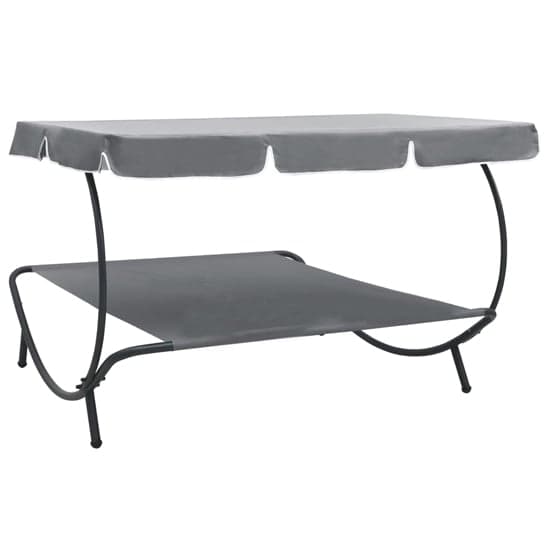 Grace Outdoor Lounge Bed With Canopy In Grey_4