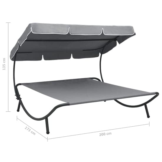 Grace Outdoor Lounge Bed With Canopy In Grey_5