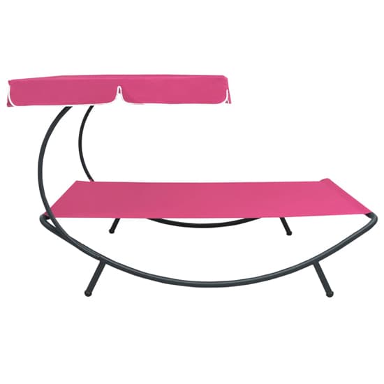 Grace Outdoor Lounge Bed With Canopy In Pink_3