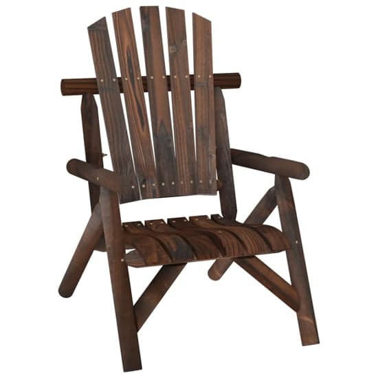 Grace Solid Wood Spruce Garden Armchair In Dark Brown_2