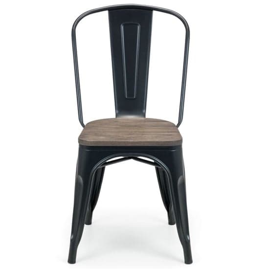 Gael Wooden Dining Chair In Mocha Elm With Metal Frame_2