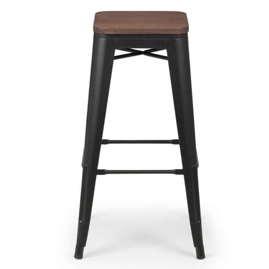 Gael Mocha Elm Backless Stools With Satin Black Legs In Pair_3