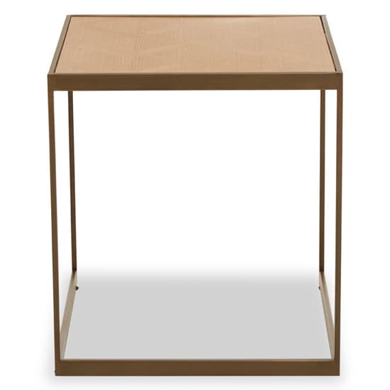 Granule Large Wooden End Table With Brass Metal Frame In Oak_4