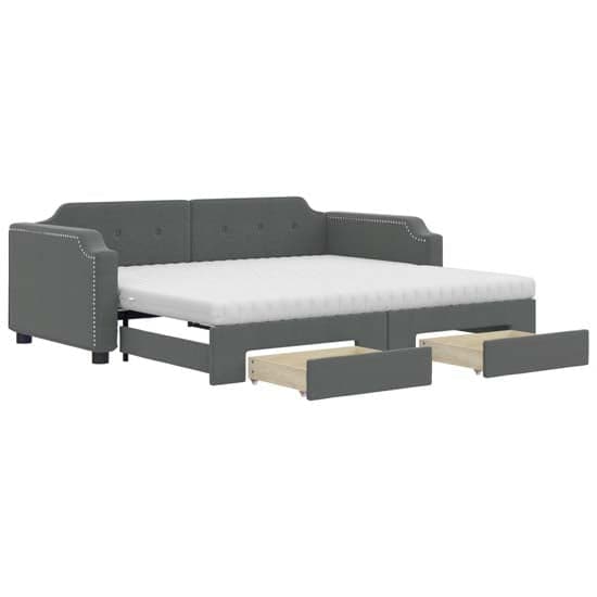 Grasse Velvet Daybed With Trundle And Drawers In Dark Grey_2