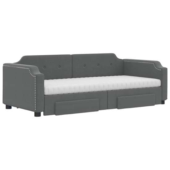 Grasse Velvet Daybed With Trundle And Drawers In Dark Grey_3