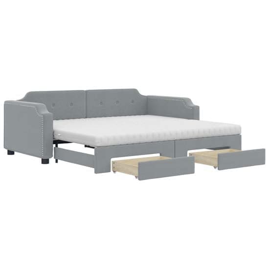 Grasse Velvet Daybed With Trundle And Drawers In Light Grey_2