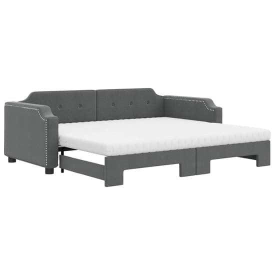 Grasse Velvet Daybed With Trundle And Mattresses In Dark Grey_2