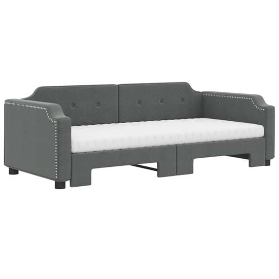 Grasse Velvet Daybed With Trundle And Mattresses In Dark Grey_3