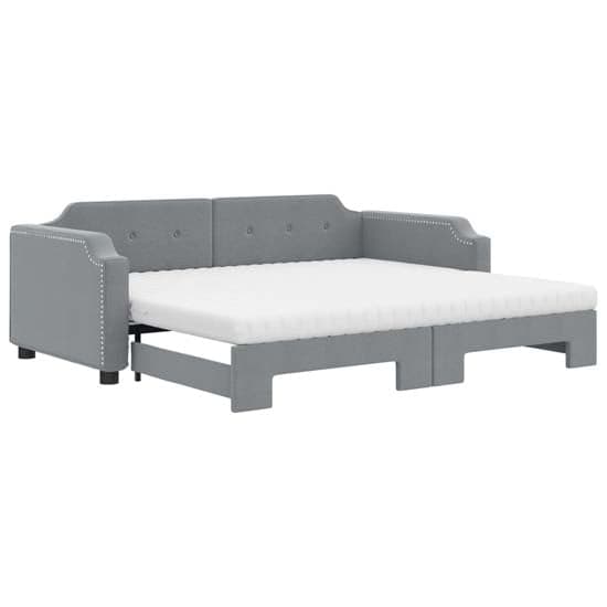 Grasse Velvet Daybed With Trundle And Mattresses In Light Grey_2
