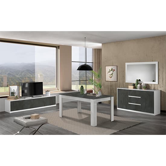 Graz Sideboard With 2 Doors 3 Drawers In Matt White And Oxide_2