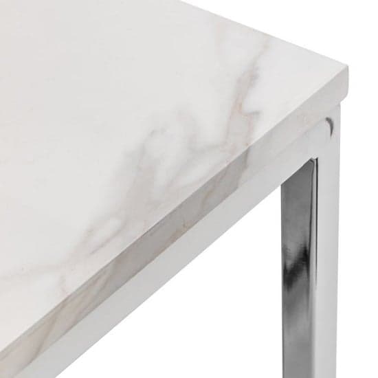 Sable High Gloss Dining Table In White Marble Effect_2