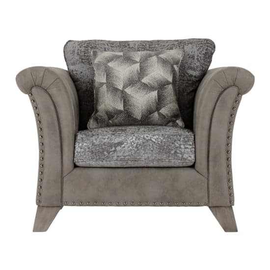 Greeley Fabric 1 Seater Sofa In Silver And Grey_2