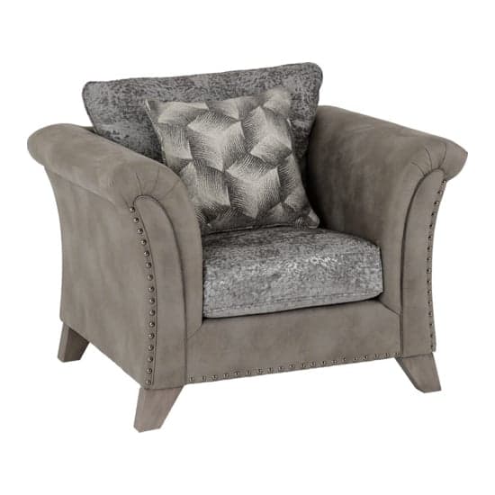 Greeley Fabric 1 Seater Sofa In Silver And Grey_1