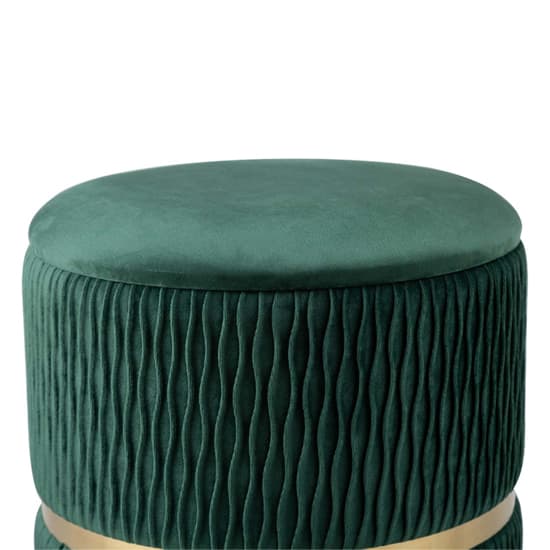Greeley Velvet Storage Stool In Green Patterned And Chrome_5